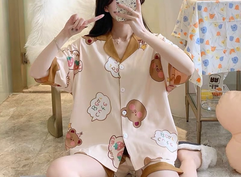  Đồ pijama vải kate họa tiết