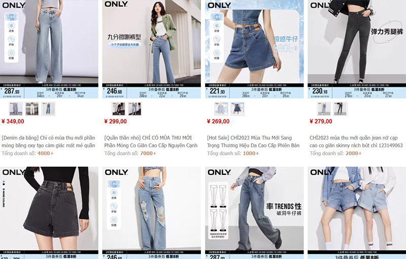  Shop order quần Jean nam nữ Quảng Châu trên Tmall