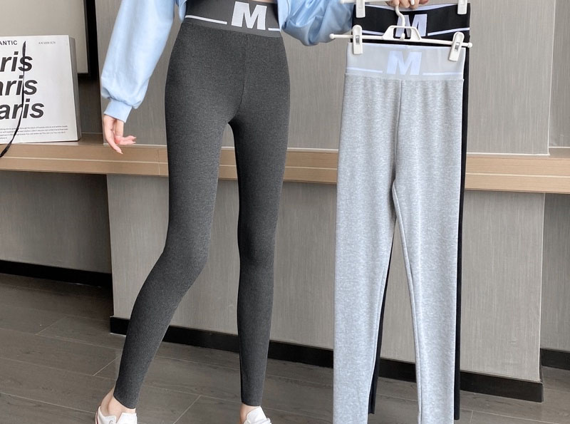  Quần legging nữ kẻ sọc lót nỉ