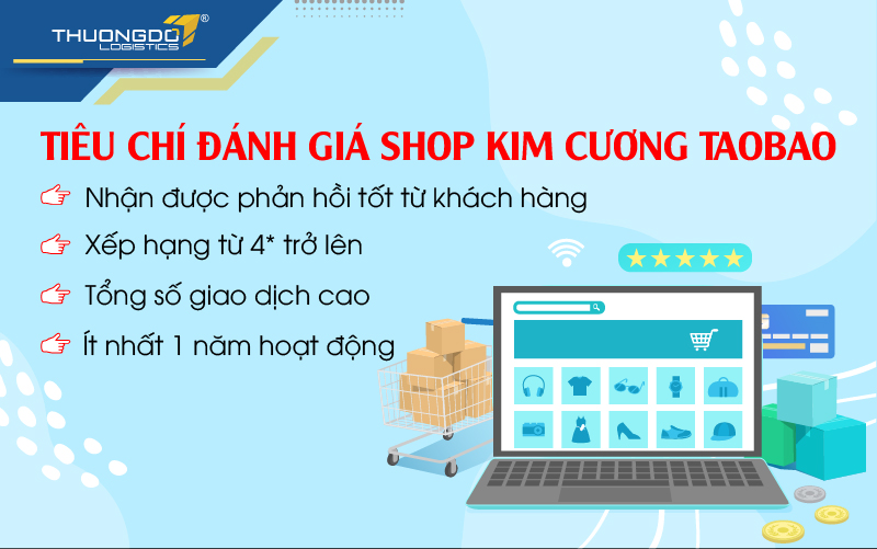 Tiêu chí để đánh giá shop kim cương Taobao