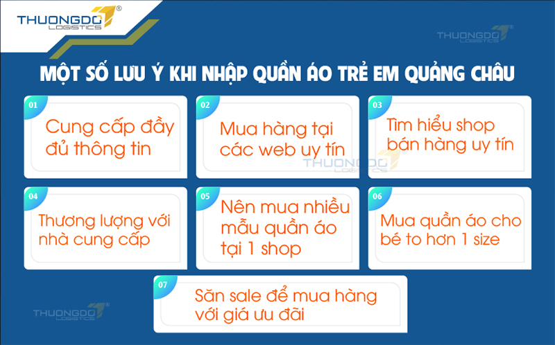  Một số lưu ý khi nhập quần áo trẻ em Quảng Châu