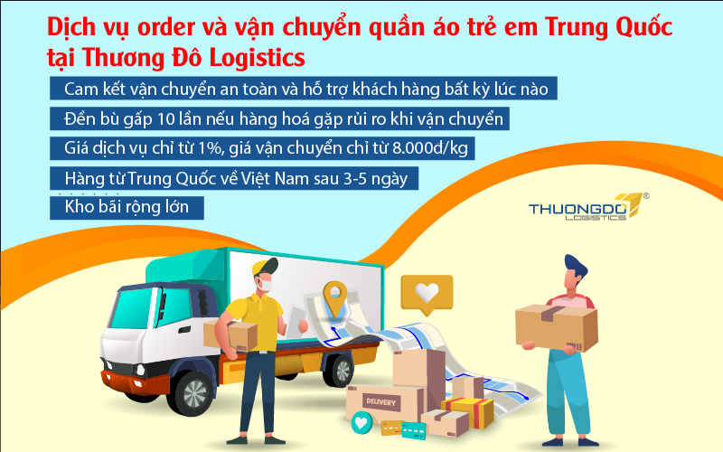  Dịch vụ order và vận chuyển quần áo trẻ em Trung Quốc tại Thương Đô Logistics