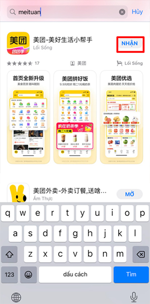  Tải app Meituan về điện thoại