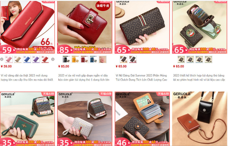 Shop order ví da nữ Trung Quốc chất lượng, giá rẻ