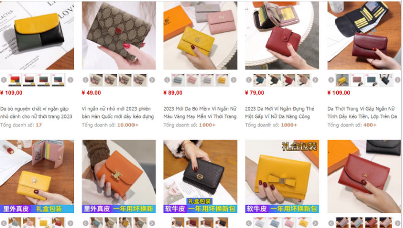 Shop order ví ngắn nữ Trung Quốc chất lượng trên Taobao, Tmall