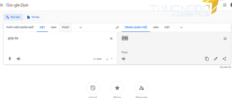  Sử dụng Google dịch để dịch từ khoá sản phẩm sang tiếng Trung