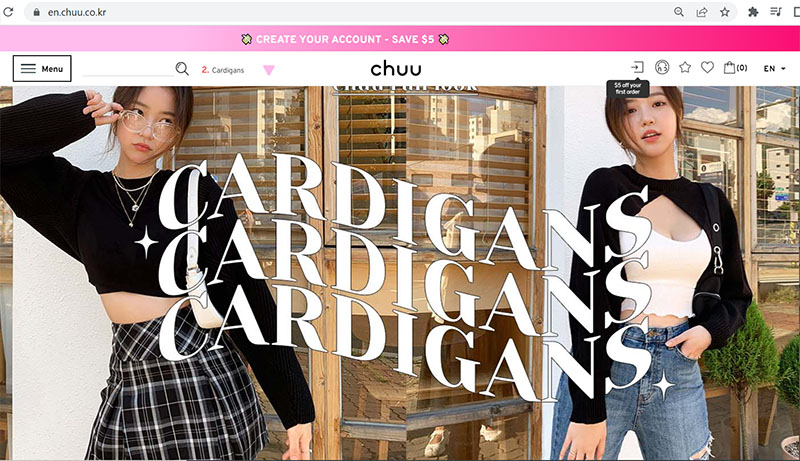  Chuu là web bán đồ Hàn Quốc theo phong cách dễ thương