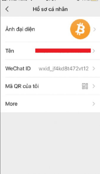 Bấm vào "Wechat ID" và nhập ID