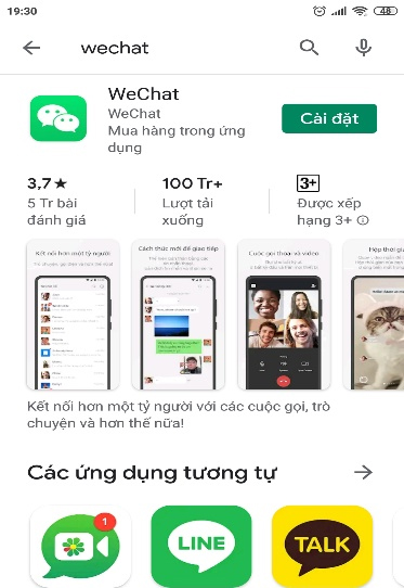  Giao diện app wechat