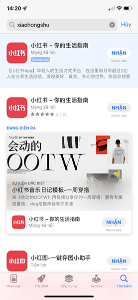  Tải app Xiaohongshu trên điện thoại IOS