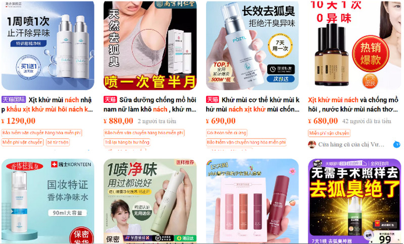  Shop order xịt khử mùi cho nữ Trung Quốc uy tín trên Taobao, Tmall
