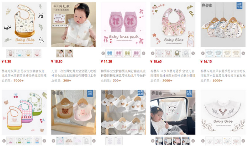 Nguồn order yếm ăn dặm cho bé Trung Quốc chất lượng trên Taobao, Tmall