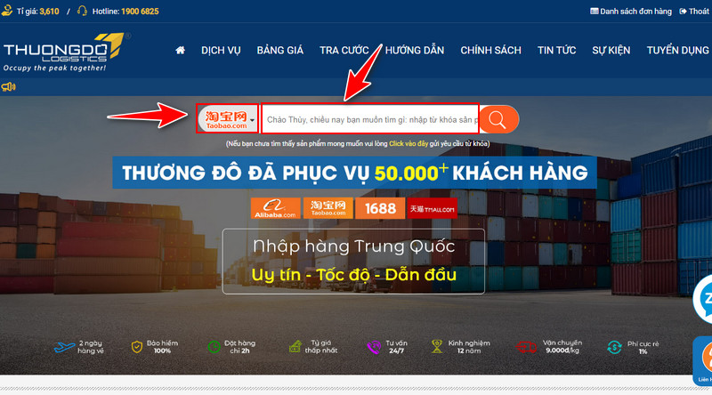 Tại Thương Đô, chủ shop có thể tìm kiếm sản phẩm bằng tiếng Việt