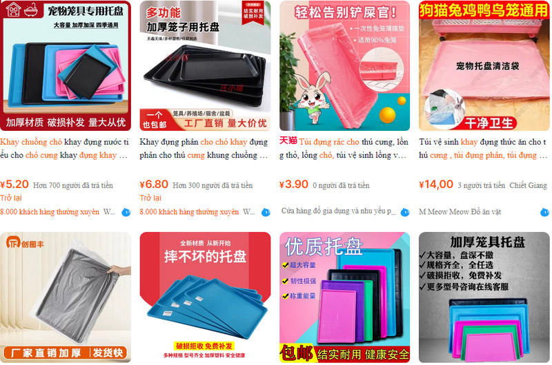 Link shop order khay vệ sinh cho chó giá rẻ Trung Quốc uy tín