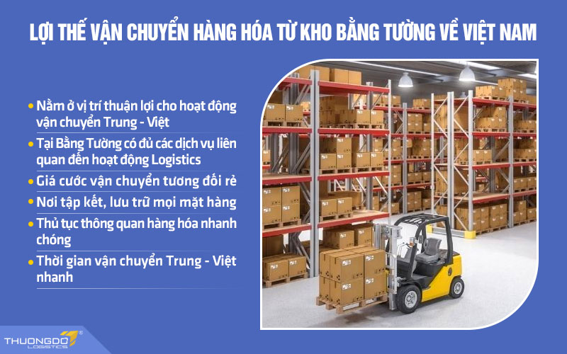 Lợi thế vận chuyển hàng hóa từ kho Bằng Tường về Việt Nam
