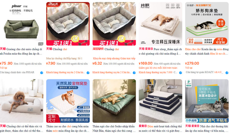 Cách nhập nệm cho chó Trung Quốc chất lượng, giá rẻ