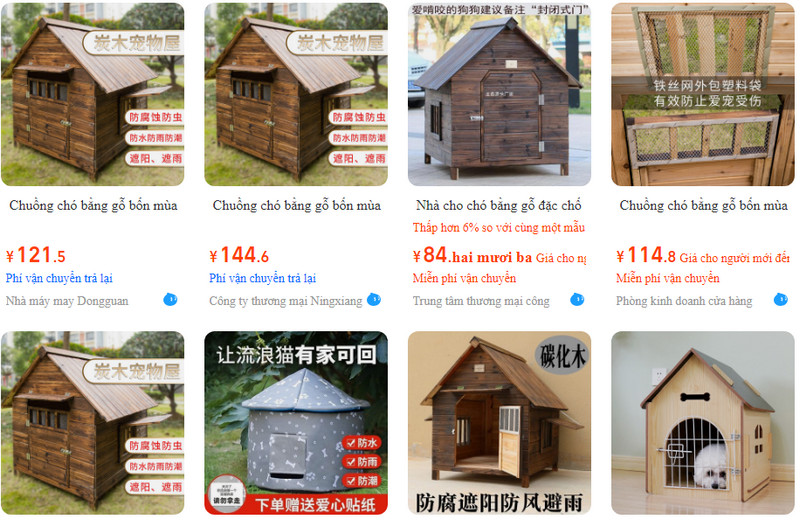 Gợi ý link shop order nhà ở cho chó Trung Quốc giá rẻ uy tín trên Taobao, Tmall, 1688…