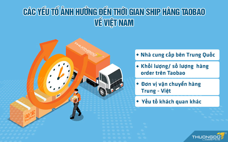 Các yếu tố ảnh hưởng đến thời gian vận chuyển Taobao về Việt Nam