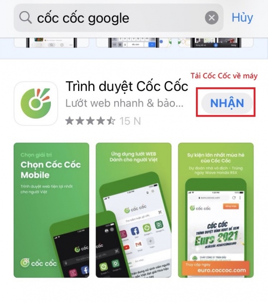 Bạn tải Cốc Cốc về máy và tiến hành cài đặt