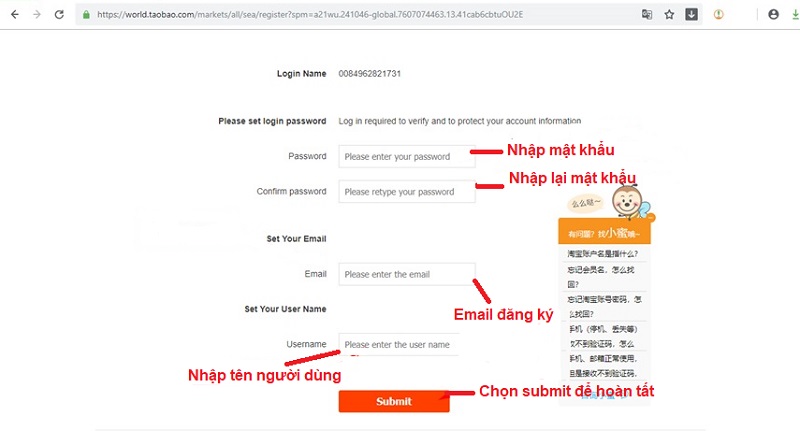 cách đăng ký tài khoản taobao trên ip