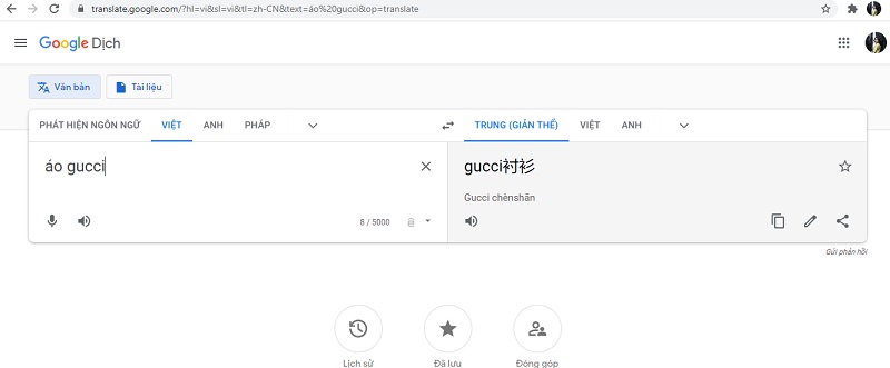 Dịch từ khóa thương hiệu sang tiếng Trung và tìm kiếm