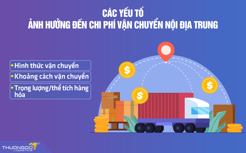 Các yếu tố ảnh hưởng đến phí ship nội địa Trung
