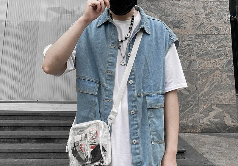 Áo gile denim