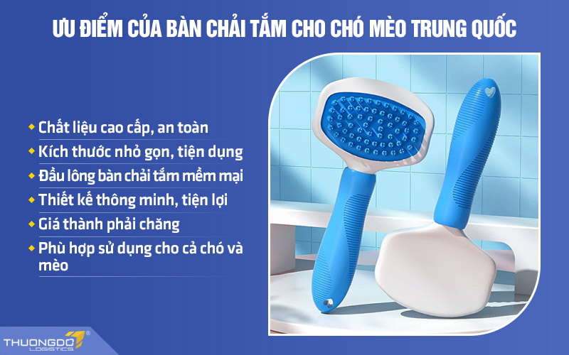 Ưu điểm nổi bật của bàn chải tắm cho chó mèo nội địa Trung