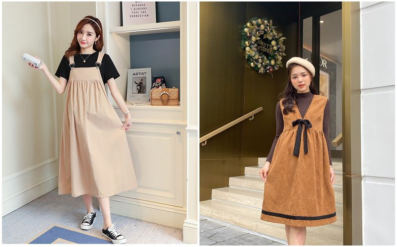 Đầm công sở yếm dài