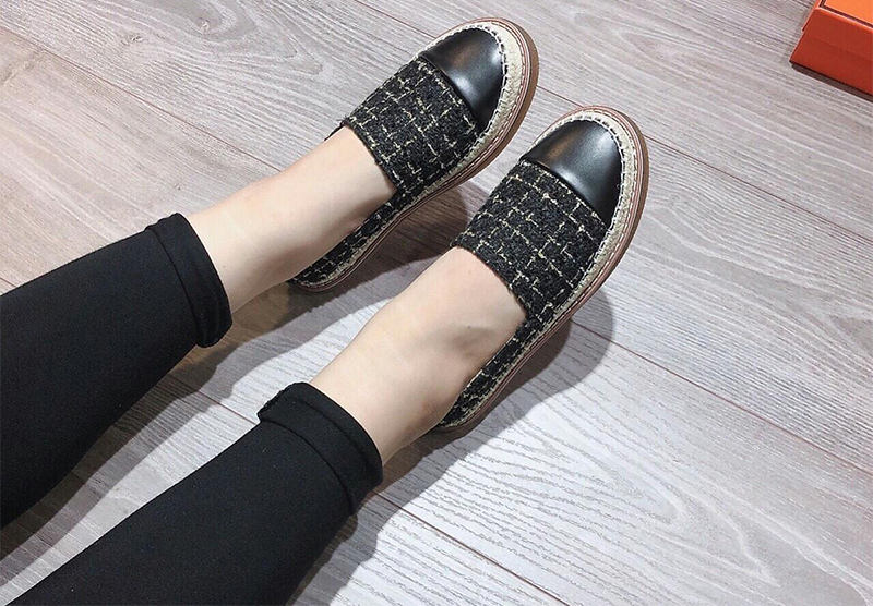 Mẫu giày lười đế cói nữ