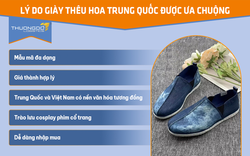 Lý do giày thêu hoa Trung Quốc được ưa chuộng