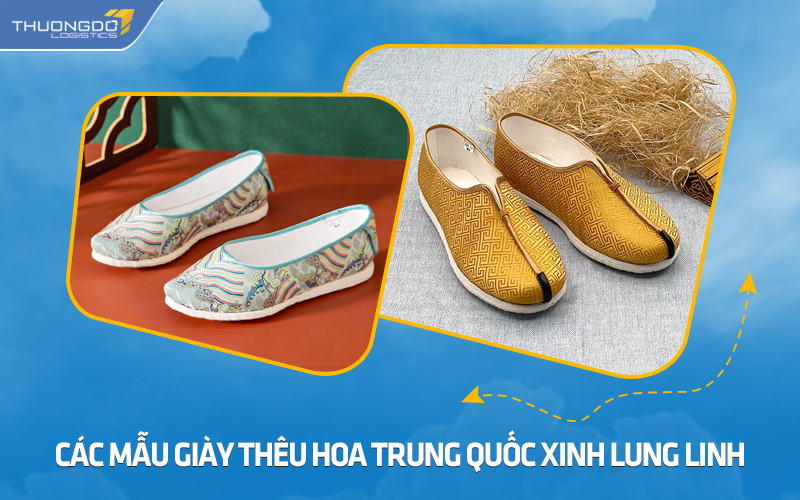 Các mẫu giày thêu hoa Trung Quốc xinh lung linh