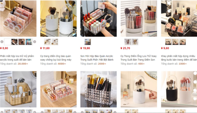 Shop order hộp đựng đồ trang điểm Trung Quốc uy tín trên Taobao, Tmall