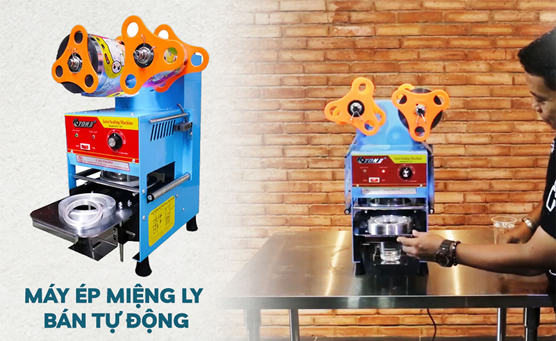 Máy ép miệng ly bán tự động