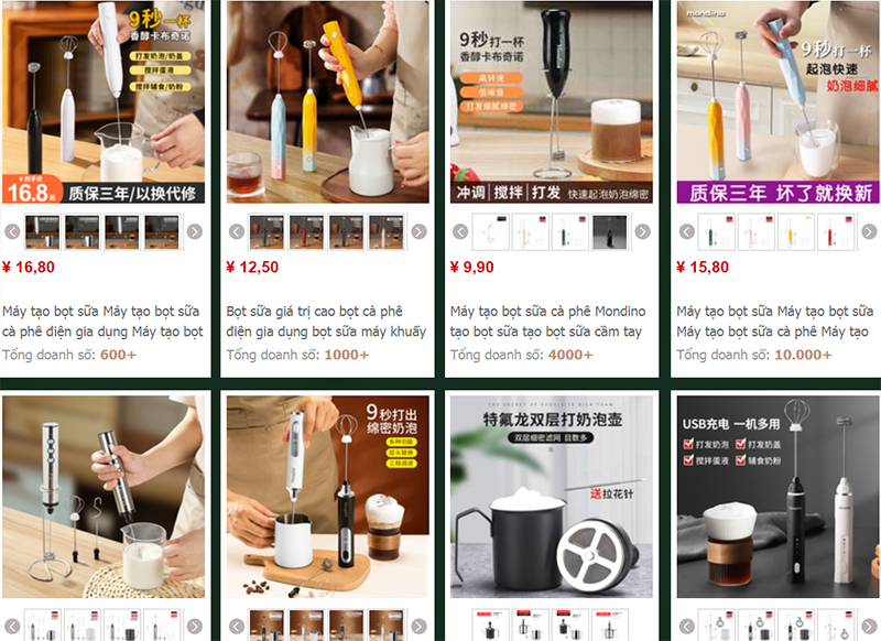 Link nhập máy tạo bọt sữa Trung Quốc cực uy tín trên Taobao, Tmall