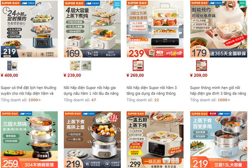 Gợi ý một số link order nồi hấp uy tín chất lượng trên Taobao, Tmall