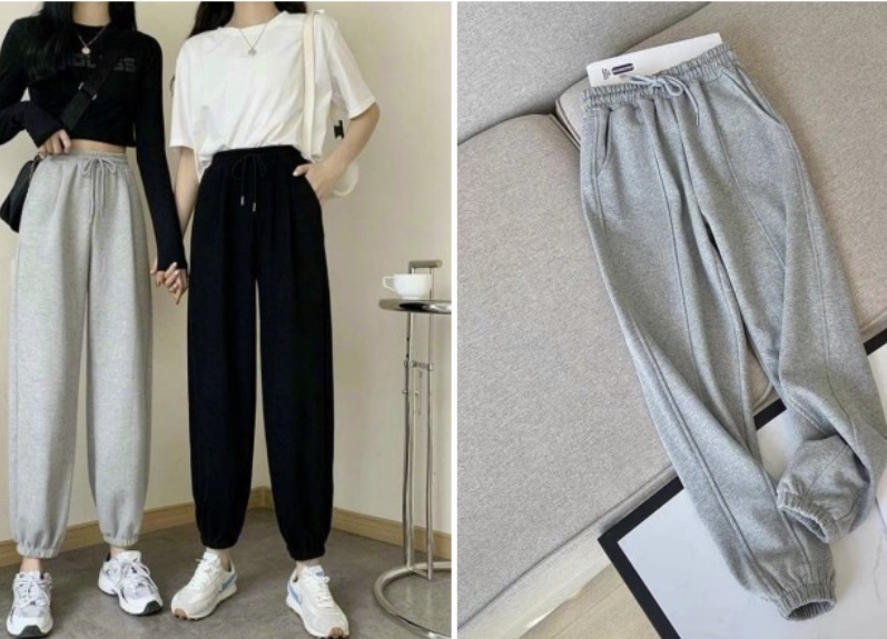 Quần jogger dài và áo thun thể thao
