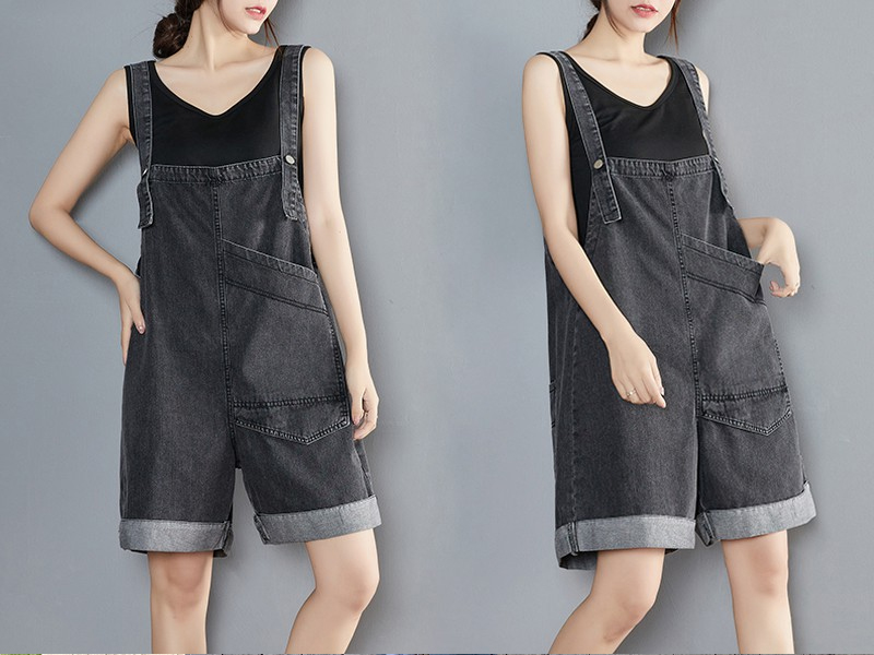 Mẫu quần yếm jean lửng