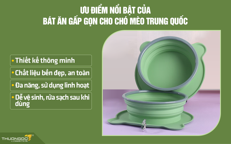 Một số ưu điểm nổi bật của bát ăn gấp gọn cho chó mèo nội địa Trung