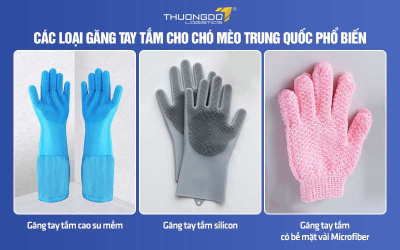 Một số loại găng tay tắm cho chó mèo Trung Quốc phổ biến trên thị trường