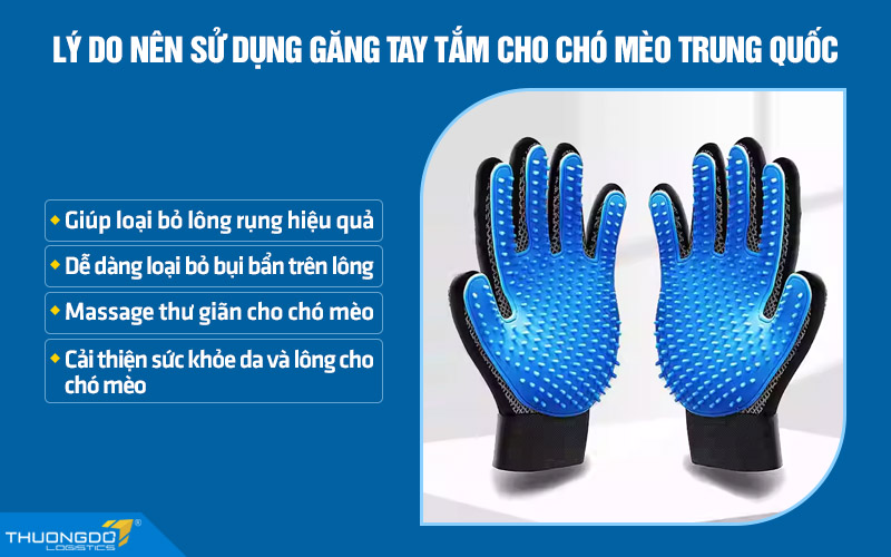 Lý do nên sử dụng găng tay tắm cho chó mèo nội địa Trung