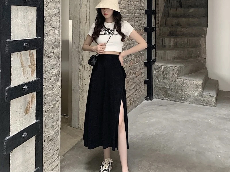 Váy xẻ tà dáng dài