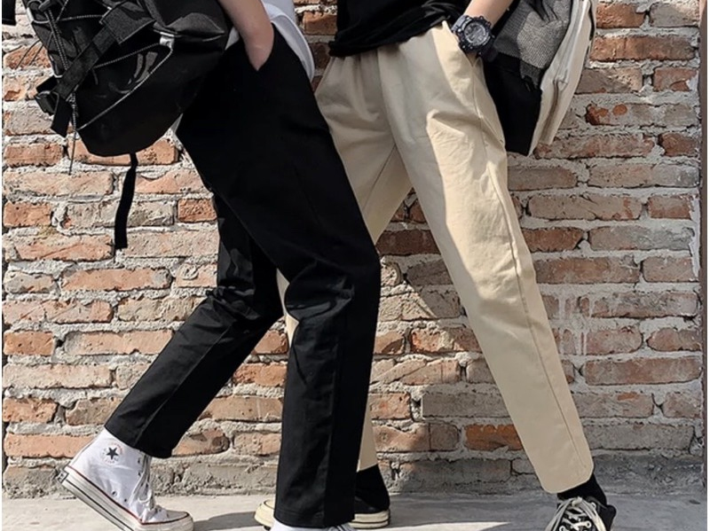 Quần kaki nam ống suông basic