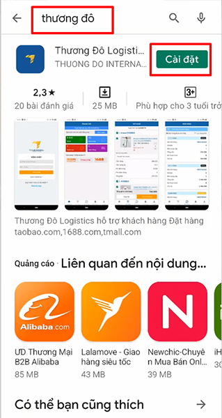 Giao diện app Thương Đô trên Android