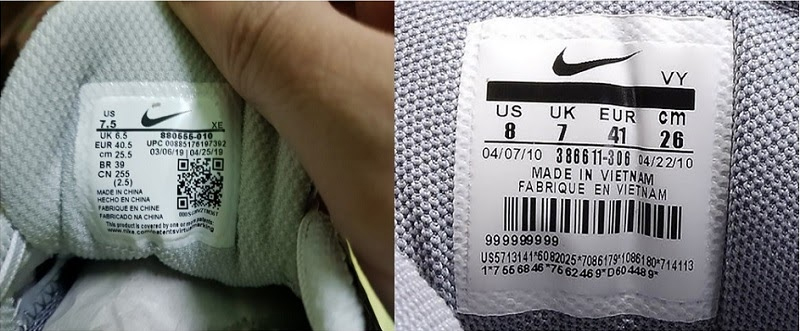 Giày Nike thật được ép xung quanh tem