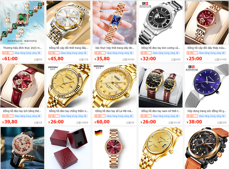 Link lấy sỉ đồng hồ chính hàng Quảng Châu trên 1688