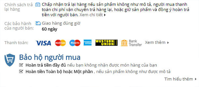 Chính sách bảo vệ người mua hàng trên Aliexpress
