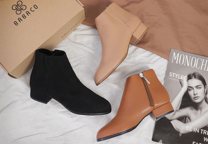 Mẫu boot cổ ngắn da lộn của Babaco được rất nhiều chị em yêu thích