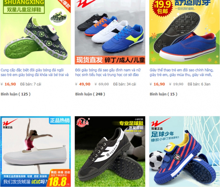 Nguồn nhập giày tập võ trẻ em trên các trang TMĐT