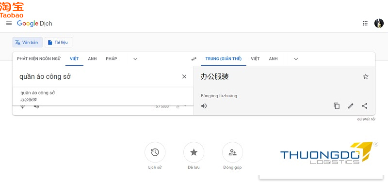 Sử dụng công cụ dịch để dịch tên sản phẩm từ tiếng Việt sang tiếng Trung